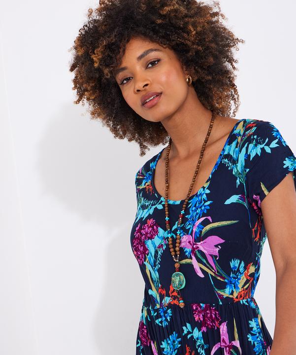 Actual product image Joe Browns Dark Floral Crinkle Maxi Dress (38)