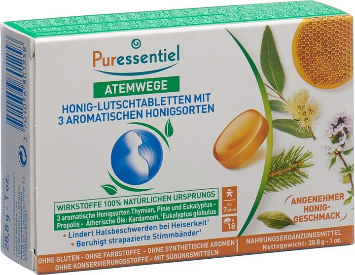 Image du produit Puressentiel Lutschtabletten mit 3 aromatischen Honigsorten 3 Honigsorten (18 pièce(s))
