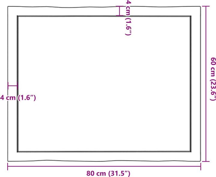 Immagine prodotto VidaXL Tischplatte 80x60x6 cm Massivholz Eiche Behandelt (80 x 60 x 6 cm)