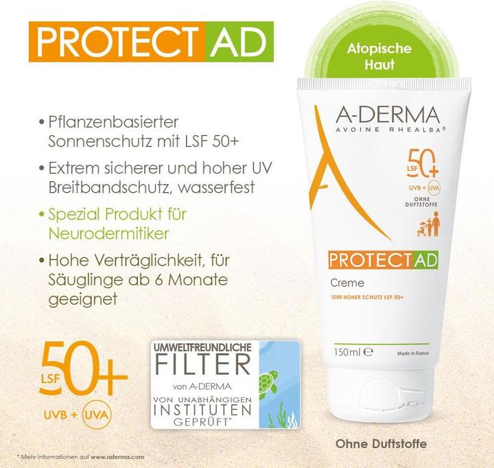 Immagine prodotto A-Derma Crema Protect AD SPF 50+, 150 ml Crema (Crema solare, SPF 50+, 150 ml)