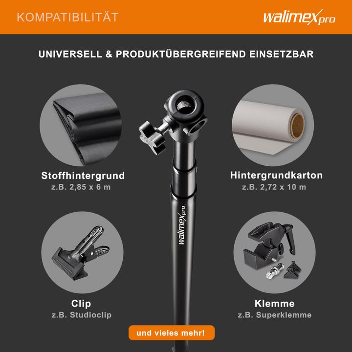 Produktbild Walimex Teleskop Hintergrundstange (3 cm, 307 cm)