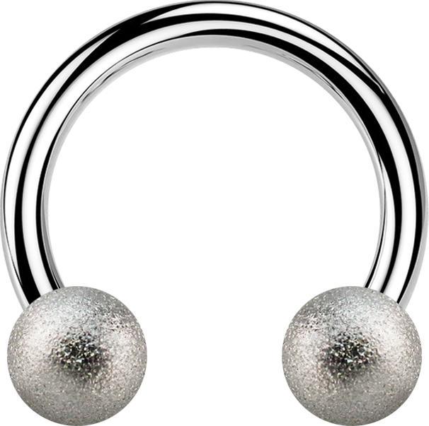 Produktbild Star Piercing Micro Circular Barbell silber mit zwei Kugeln gesprenkelt (ohne Messing, Chirurgenstahl 316L)