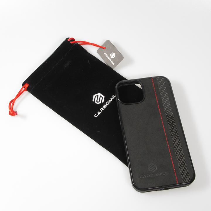 Immagine prodotto Carbomile Cover Alcantara e Carbonio con cuciture rosse (compatibile con MagSafe) (Apple iPhone 14)