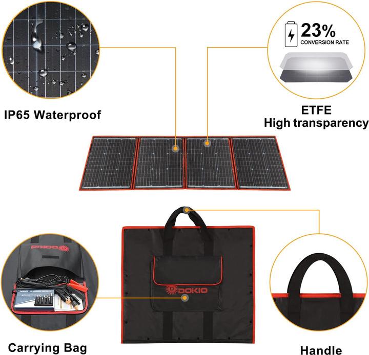 Image du produit Dokio Kit de panneaux solaires (160 W, 4.10 kg)