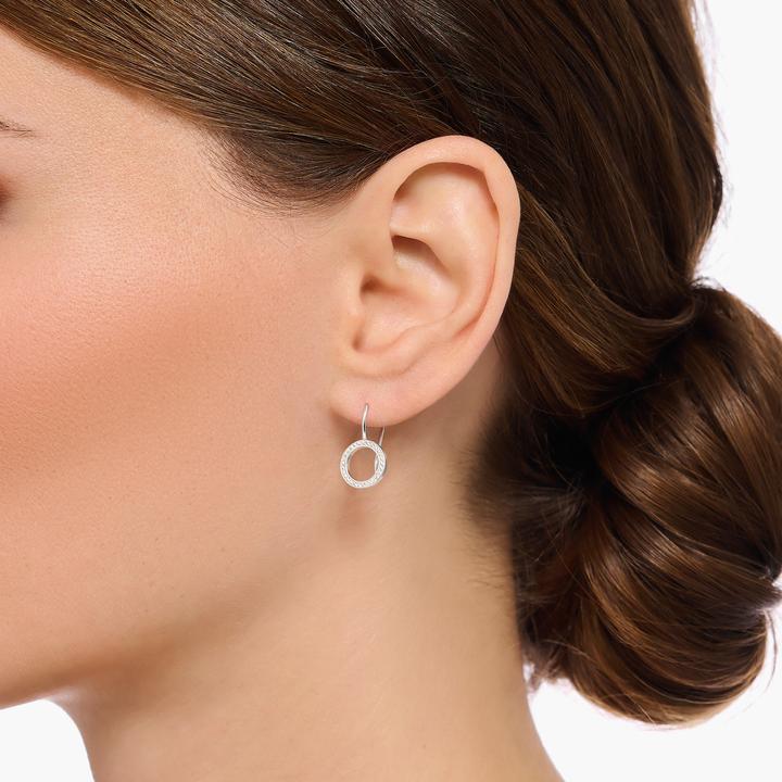Actual product image Thomas Sabo Earrings in the shape of a circle with white silver stones (925 sterling silver)