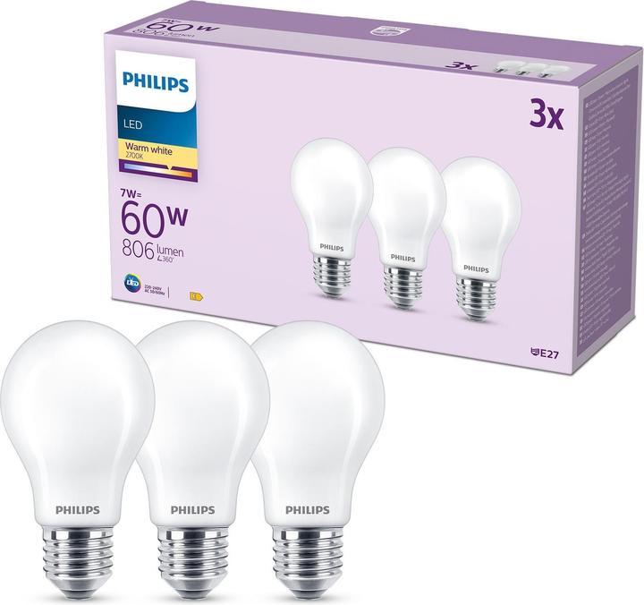 Actual product image Philips LED Bulbs (E27, 7 W, 806 lm, 3 x, E)