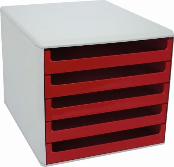 Metzger&Mendle M&M Schubladenbox rot DIN A4 mit 5 Schubladen (C4)