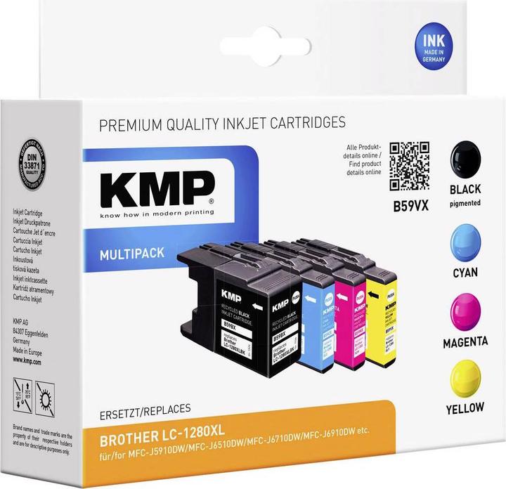 Immagine prodotto KMP Ink Combi Pack sostituisce LC 1280, LC1280XLVALBPDR, 1280XL compatibile nero, ciano, magenta, giallo (M, FC, C, Y)