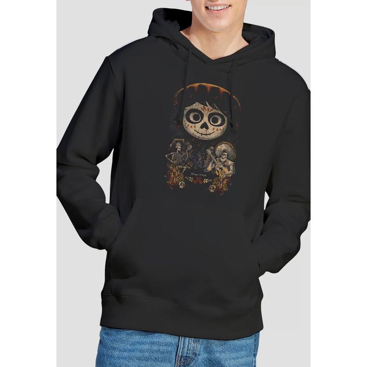 Actual product image La Maison du Coco Mens Ernesto Miguel Hector Painted Poster With Skull Hoodie (M)