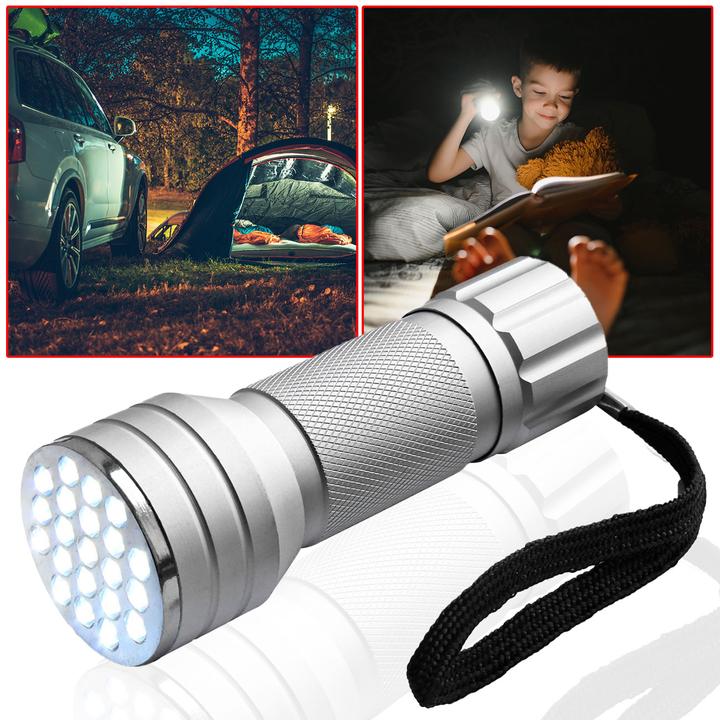 Actual product image Eaxus LED torch with aluminium housing and 21 LEDs