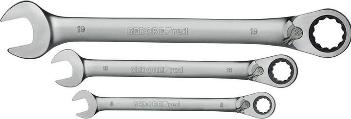 Gedore Red red R07205012 Ringratschenmaulschlüssel Satz SW8-19 mm 12-teilig (19 mm, 15 mm, 8 mm, 7 mm, 10 mm)