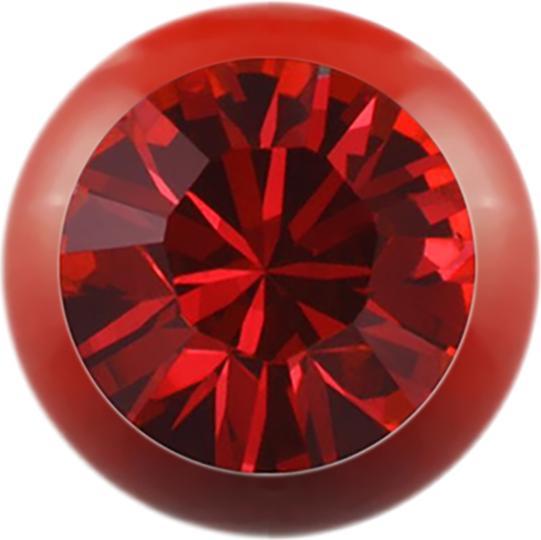 Actual product image Star Piercing Micro ball Fire Red with Swarovski red (without brass, Surgical steel 316L)