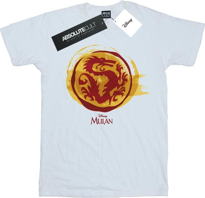 Actual product image Disney Womens/Ladies Mulan Courage Dragon Symbol Cotton Boyfriend T-Shirt (4XL)