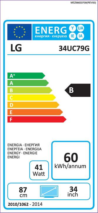 Energie-Label LG 34uc79g-B (2560 x 1080 Pixel, 34")