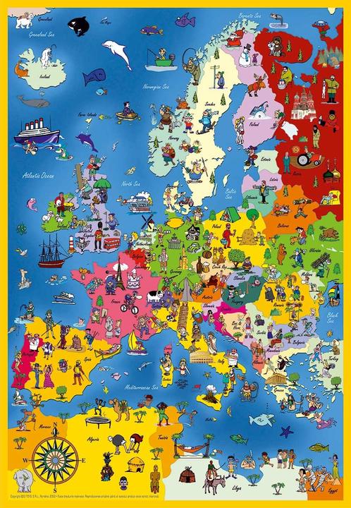Image du produit DToys Puzzle 240 pièces Carte européenne avec drapeaux (240 pièces)
