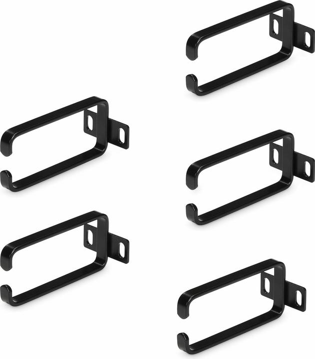 Produktbild StarTech com CMHOOK1UN5PK, Kabelring, Schwarz, Stahl, 1U, EIA RS310-D, 45 mm