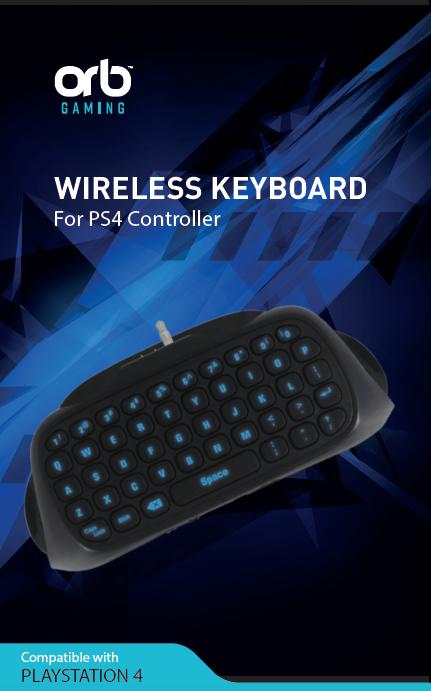 Actual product image ORB Playstation 4 Controller Keyboard Blue Blacklit (PS4)