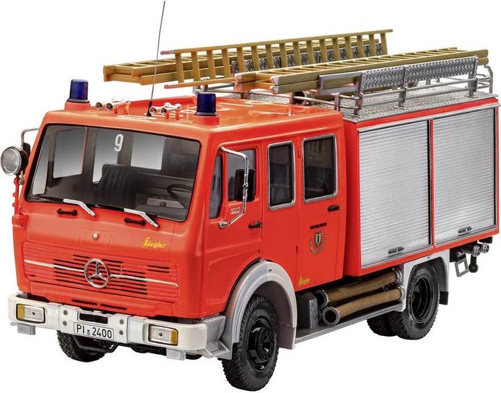 Actual product image Revell 07655 Mercedes-Benz 1017 LF 16 Ltd.Edi fire truck kit 1:24