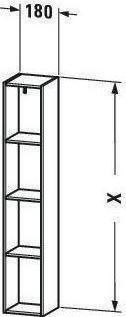 Actual product image Duravit Shelf unit L-CUBE 180x180x1400mm brushed walnut