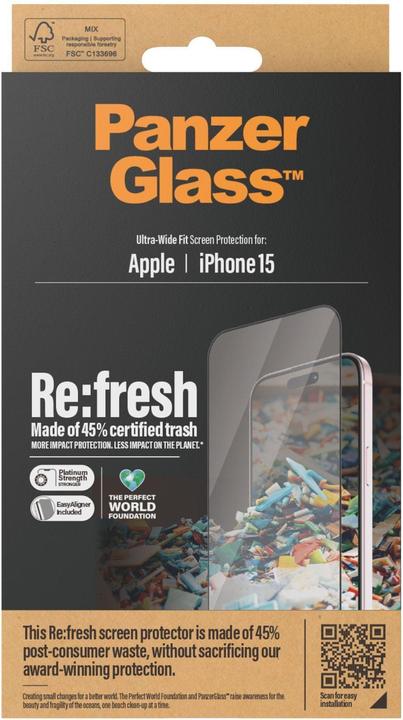 Produktbild PanzerGlass Re:fresh (1 Stück, Apple iPhone 15)