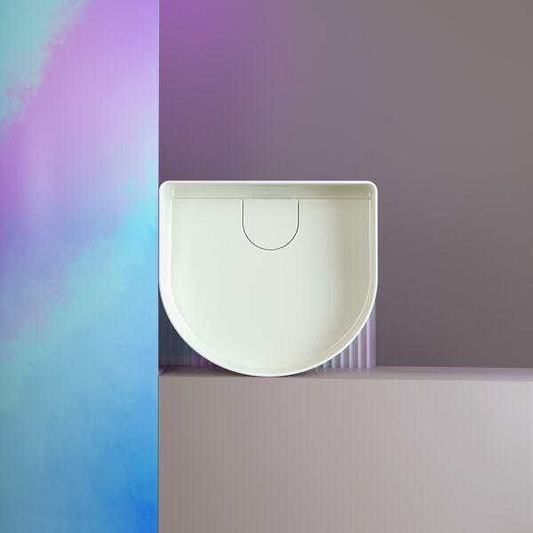 Actual product image Laufen Running Sonar Wash basin bowl, without tap hole, without overflow, 340x340mm, incl. ceramic cover fo (450 mm, 167 mm)