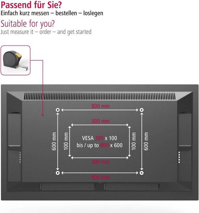 Produktbild Aha TV Wandhalterung, vollbeweglich, 213 cm (84"), Scherenarm (Wand, 84", 50 kg)