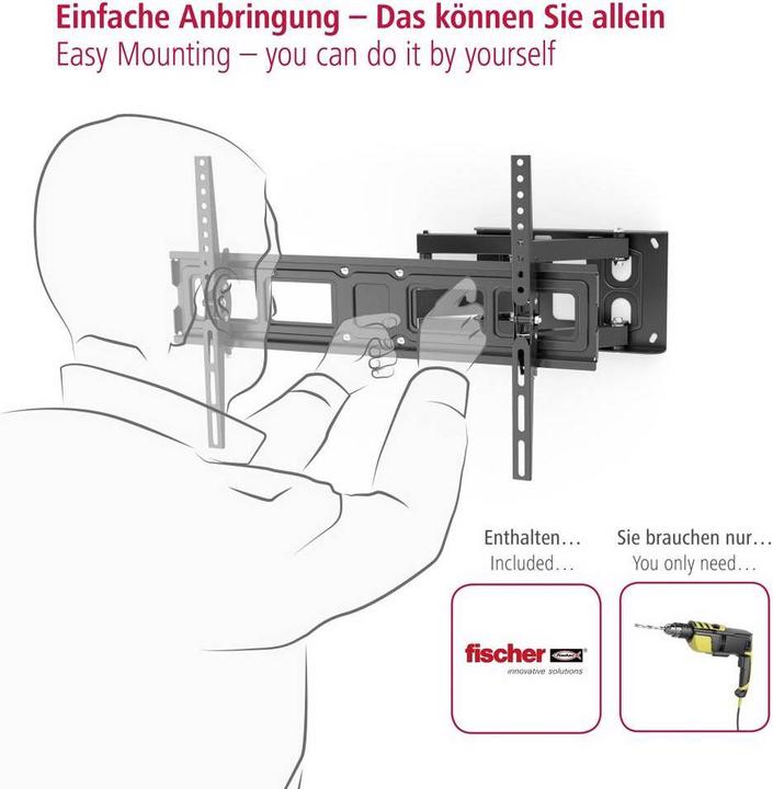 Produktbild Aha TV Wandhalterung, vollbeweglich, 213 cm (84"), Scherenarm (Wand, 84", 50 kg)