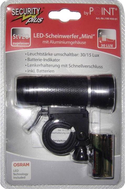 Produktbild Security Plus Fahrrad Scheinwerfer Alu (2in1) LED