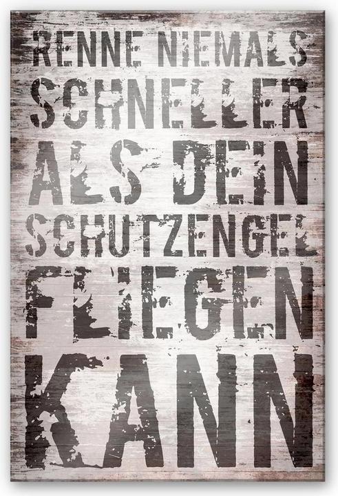 Produktbild Trenddeko Renne niemals schneller als dein Schutzengel fliegen kann (100 x 150 cm)