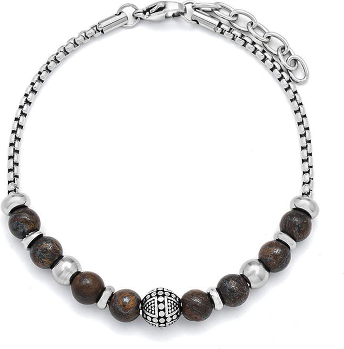 Leyda Armband Edelstein mit Edelstahl (22 cm, Stein, Edelstahl)
