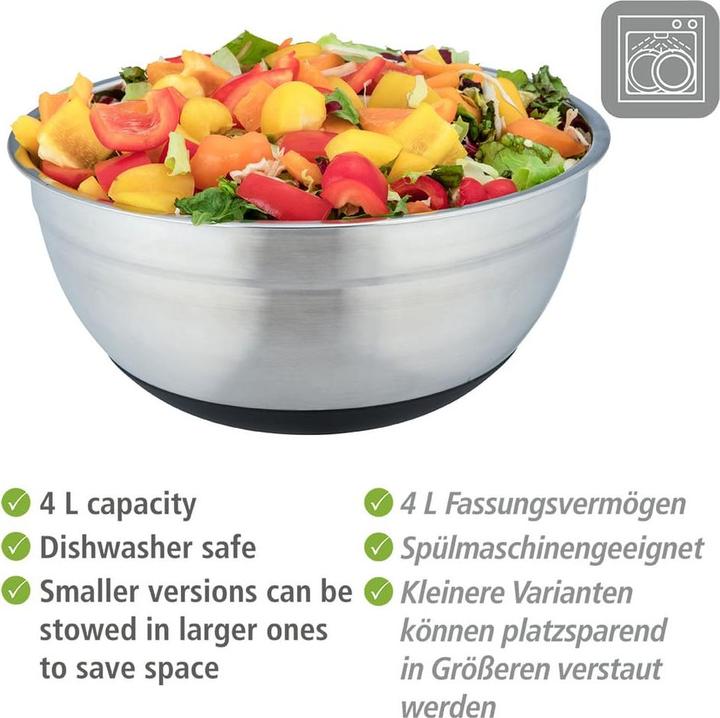 Produktbild Wenko Schüssel 1700 ml, 1 Stück, Edelstahl (20 cm, 1.70 l, 1 x)