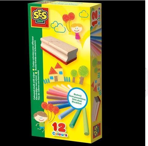 Produktbild Ses Bunte Kreide Mit Schwamm (Mehrfarbig, Multicolor, 12 x)