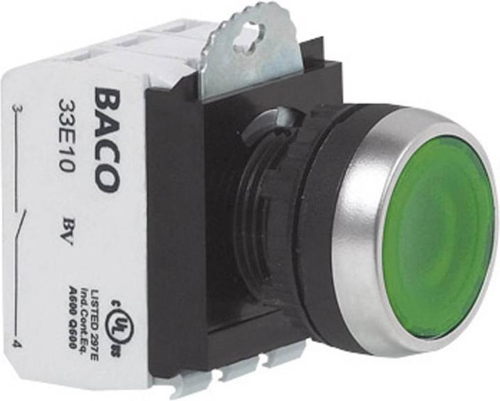 Actual product image Baco Push button illuminated flat 600 V 10 A
