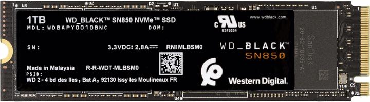 WD Zwart SN850 Detailhandel (1000 GB, M.2 2280)