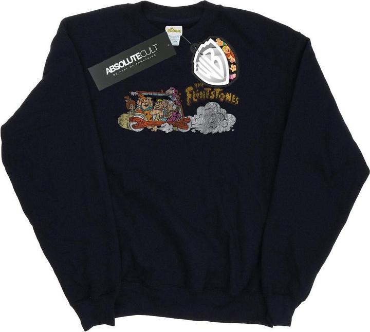 Actual product image The Flintstones Womens/Ladies Family Car Distressed Sweatshirt (XL)