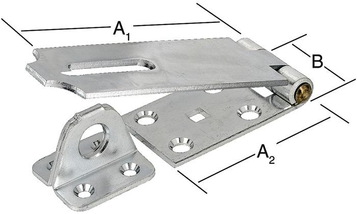 Vormann Safety catch Length 85 mm Height 35 mm Steel blue galvanised (10 pcs.)