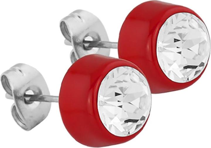 Image du produit Star Piercing Boucles d'oreilles Fire Red avec cristal Swarovski argenté (Acier chirurgical 316L, sans laiton)