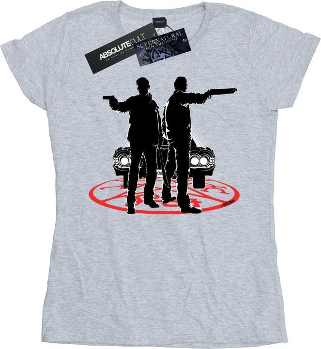 Actual product image Supernatural Womens/Ladies Sam And Dean Silhouette Cotton T-Shirt (M)