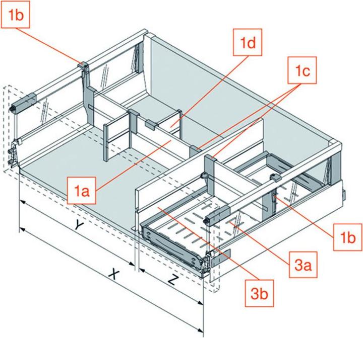 Actual product image Blum Intermediate wall ORGA-LINE