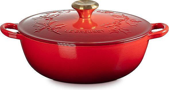 Produktbild Le Creuset Kochtopf Deckel LA MARMITE HOLLY Kirschrot (26 cm, Kochtopf, Gusseisen, Emaille)