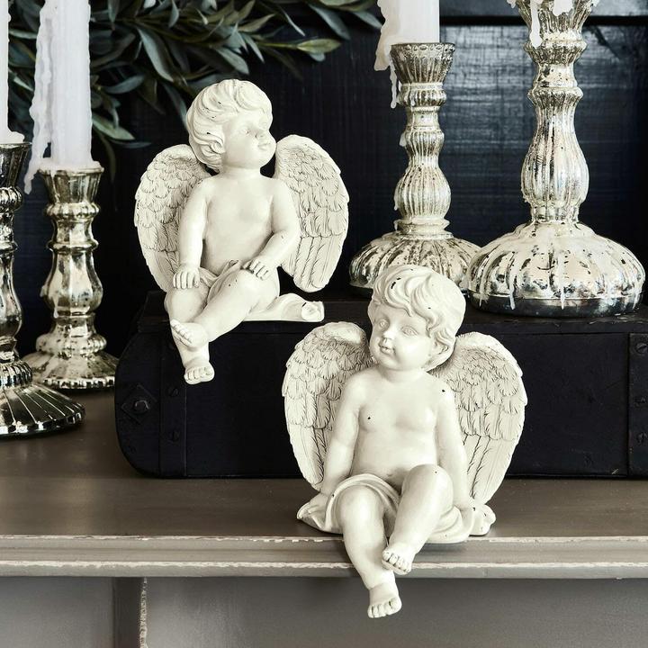 Actual product image Loberon Deco Angel Set of 2 Starlight Antique White