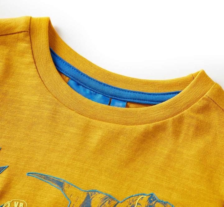 Actual product image VidaXL Children's long-sleeved shirt ochre 92,Material: 100 % cotton,Colour (92)