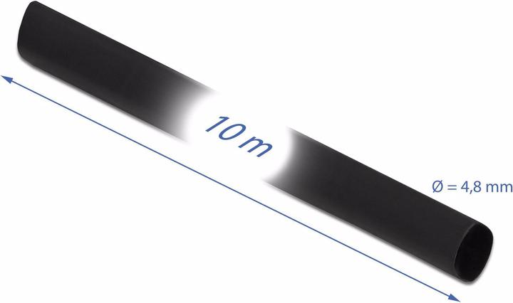Immagine prodotto Delock Tubo termorestringente 10m x 4,8mm nero (1 x)