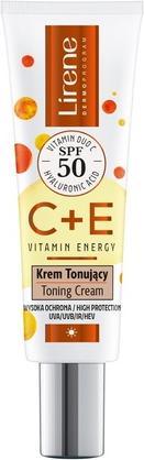 Lirene E Vitamin Energy Tinted Cream Spf50 30ml - Hoher Schutz und getöntes Finish (Sonnencreme, SPF 50, 30 ml)
