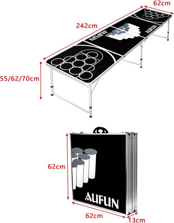 Immagine prodotto Ich-zapfe Tavolo da birra pong per feste con 100 bicchieri