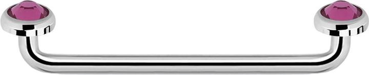Immagine prodotto Star Piercing Superficie Barbell filetto interno argento 90° con due dischi cristallo viola (Acciaio chirurgico 316L)