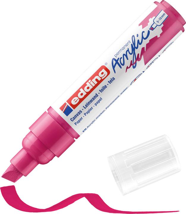 Produktbild Edding Acrylmarker (Verkehrsgelb, Enzianblau, Sonnengelb, Türkis, Telemagenta, 10 mm, 5 x)