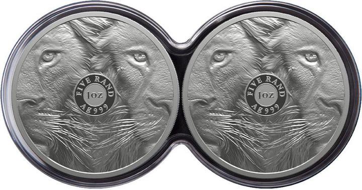 Image du produit South Africa Mint Silber Löwe Big Five Serie II - 2 x 1 oz PP-Set Doppelkapsel (999, 2025)