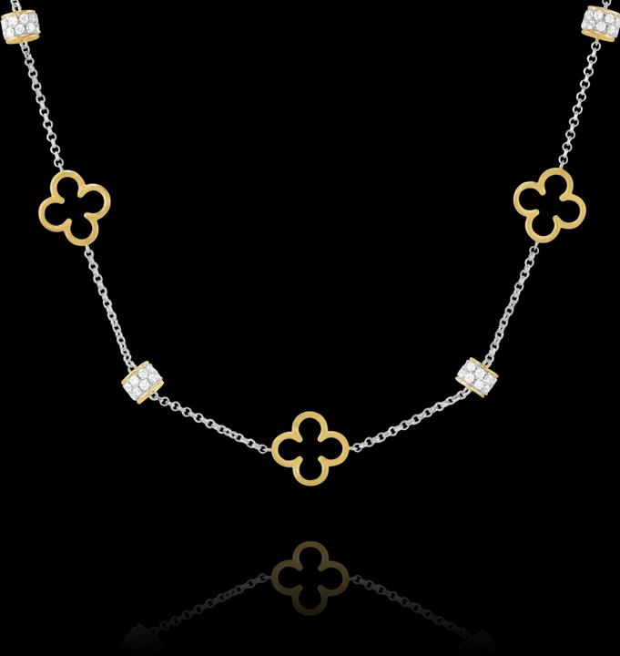 Produktbild Charles Garnier Zweifarbige Silberkette, Zirkonoxid (925er Silber)