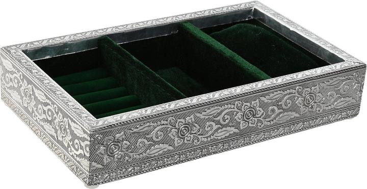 Esprit Box-Schmuckkästchen Home grün Silberfarben Holz Aluminium 25 x 15 x 5 cm